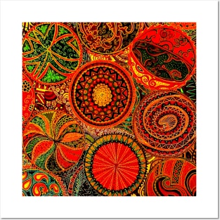 Red mandala Posters and Art